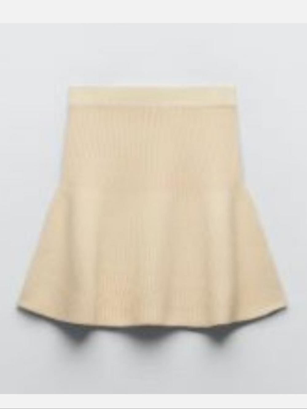 Zara Cream Knit Flared Skirt